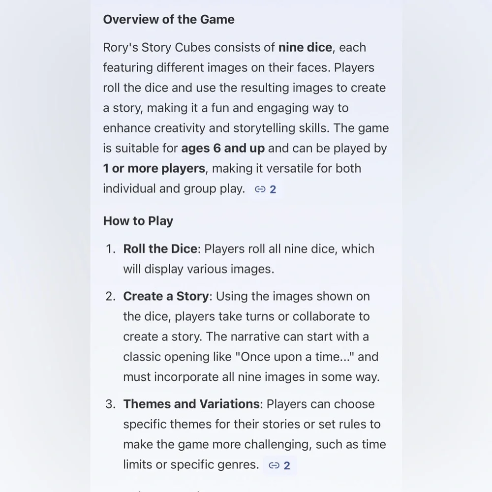 Rory's Story Cubes Storytelling  Game 3 for $30